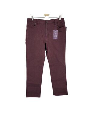 NWT Gloria Vanderbilt Amanda Pants Soft Touch port wine jeans size 16P Slimming